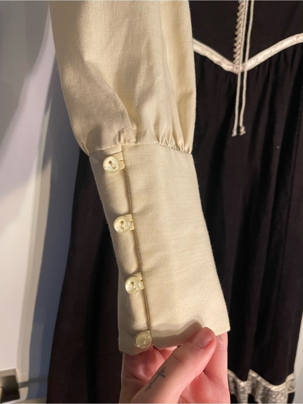 Gunne Sax Brown Corduroy 70s Prairie Midi Dress - Picture 6 of 8